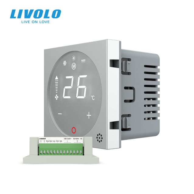 Модуль управления кондиционером серый Livolo (VL-FCA-2IPS72)