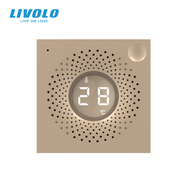 Механизм датчик температуры и влажности ZigBee золотой Livolo (VL-FCEZ-2AP)