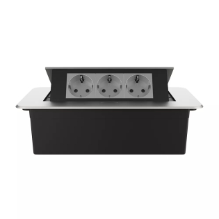 Мебельная розетка тройная Livolo серый (VL-SHS013-EU15-S) Мебельная розетка тройная Livolo серый (VL-SHS013-EU15-S)