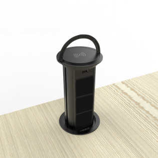 Выдвижной блок для трех розеток с USB и беспроводной зарядкой Livolo Черный (VL-SHS022-B) Выдвижной блок для трех розеток с USB и беспроводной зарядкой Livolo Черный (VL-SHS022-B)