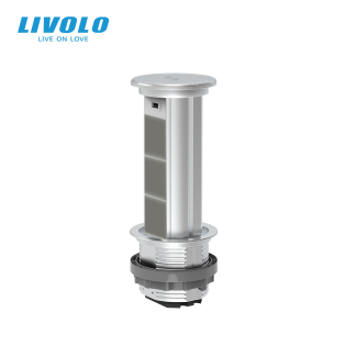 Выдвижной блок для трех розеток с USB и беспроводной зарядкой Livolo Серый (VL-SHS022-S) Выдвижной блок для трех розеток с USB и беспроводной зарядкой Livolo Серый (VL-SHS022-S)