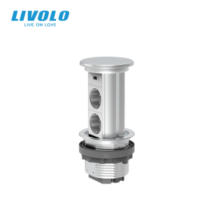 Выдвижной блок розеток с USB Livolo Серый (VL-SHS019-FCTC-S) Выдвижной блок розеток с USB Livolo Серый (VL-SHS019-FCTC-S)