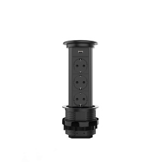 Выдвижной блок из трех розеток и USB и беспроводной зарядкой Livolo Черный (VL-SHS022-FCTC-B) Выдвижной блок из трех розеток и USB и беспроводной зарядкой Livolo Черный (VL-SHS022-FCTC-B)
