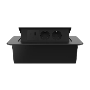 Розетка мебельная двойная с USB-A и USB-C Livolo черный (VL-SHS013-FCTC-FCUA.UCBP-B) Розетка мебельная двойная с USB-A и USB-C Livolo черный (VL-SHS013-FCTC-FCUA.UCBP-B)