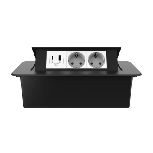 Розетка мебельная двойная с USB-A и USB-C Livolo белый в черном (VL-SHS013-FCTC-FCUA.UCWP-B) Розетка мебельная двойная с USB-A и USB-C Livolo белый в черном (VL-SHS013-FCTC-FCUA.UCWP-B)