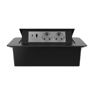Розетка мебельная двойная с USB-A и USB-C Livolo серый в черном (VL-SHS013-FCTC-FCUA.UCIP-B) Розетка мебельная двойная с USB-A и USB-C Livolo серый в черном (VL-SHS013-FCTC-FCUA.UCIP-B)