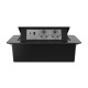 Розетка мебельная двойная с USB-A и USB-C Livolo серый в черном (VL-SHS013-FCTC-FCUA.UCIP-B)