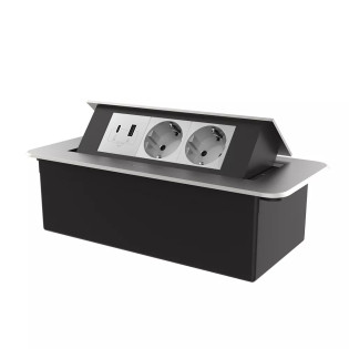 Розетка мебельная двойная с USB-A и USB-С Livolo серый (VL-SHS013-FCTC-FCUA.UCIP-S) Розетка мебельная двойная с USB-A и USB-С Livolo серый (VL-SHS013-FCTC-FCUA.UCIP-S)