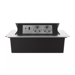 Розетка мебельная двойная с USB-A и USB-С Livolo серый (VL-SHS013-FCTC-FCUA.UCIP-S) Розетка мебельная двойная с USB-A и USB-С Livolo серый (VL-SHS013-FCTC-FCUA.UCIP-S)