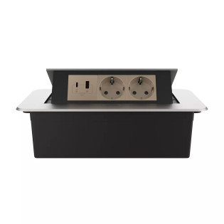 Розетка мебельная двойная с USB-A и USB-С Livolo золотой в сером (VL-SHS013-FCTC-FCUA.UCBP-S) Розетка мебельная двойная с USB-A и USB-С Livolo золотой в сером (VL-SHS013-FCTC-FCUA.UCBP-S)