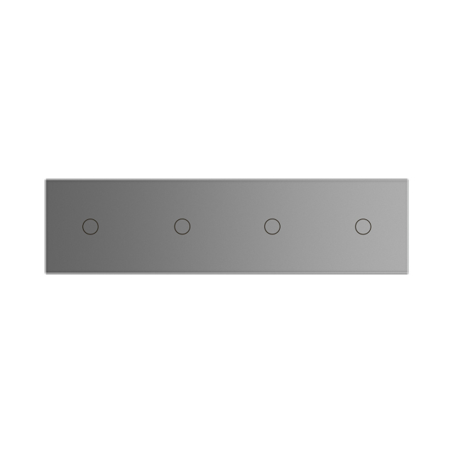 Сенсорный проходной выключатель Livolo 4 канала (1-1-1-1) серый стекло (VL-C704S-15)
