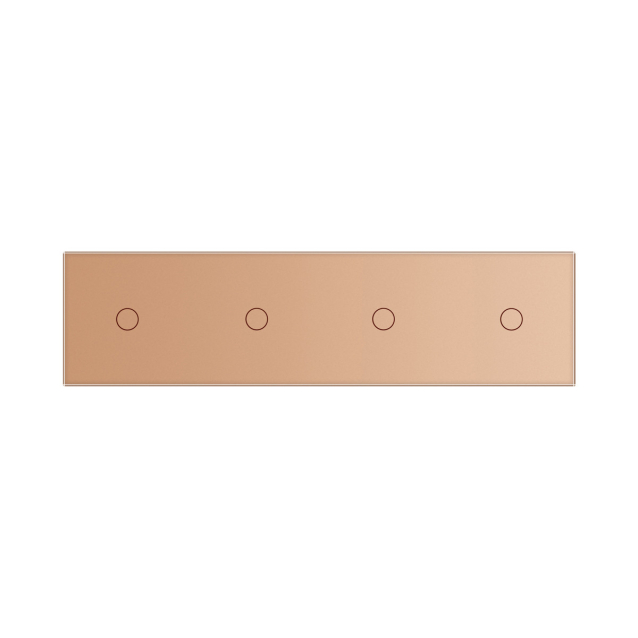 Сенсорный проходной выключатель Livolo 4 канала (1-1-1-1) золото стекло (VL-C704S-13)