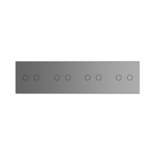 Сенсорный проходной выключатель Livolo 8 каналов (2-2-2-2) серый стекло (VL-C708S-15)