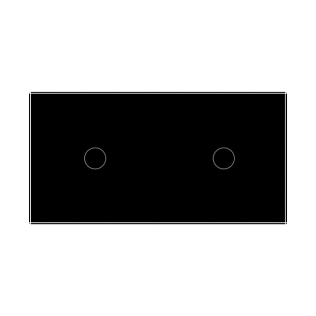 Сенсорный проходной выключатель Livolo 2 канала (1-1) черный стекло (VL-C701S/C701S-12)