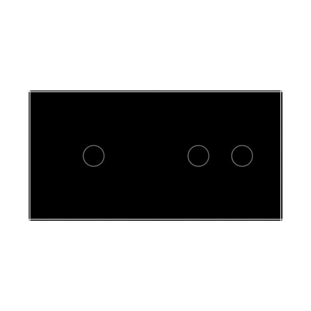 Сенсорный проходной выключатель Livolo 3 канала (1-2) черный стекло (VL-C701S/C702S-12)