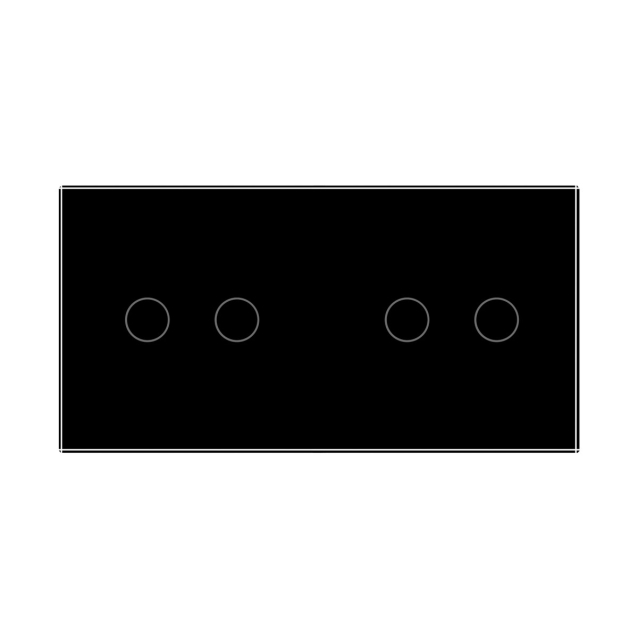 Сенсорный проходной выключатель Livolo 4 канала (2-2) черный стекло (VL-C702S/C702S-12)