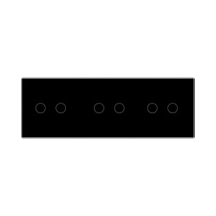 Сенсорный проходной выключатель Livolo 6 каналов (2-2-2) черный стекло (VL-C706S-12) Сенсорный проходной выключатель Livolo 6 каналов (2-2-2) черный стекло (VL-C706S-12)