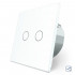 Сенсорный проходной маршевый перекрестный выключатель Livolo на 2 канала белый стекло (VL-C702S-11)