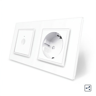 Сенсорный проходной выключатель Sense 1 сенсор 1 розетка белый стекло Livolo (VL-C7FC1S/FCTC16A-4WP) Сенсорный проходной выключатель Sense 1 сенсор 1 розетка белый стекло Livolo (VL-C7FC1S/FCTC16A-4WP)