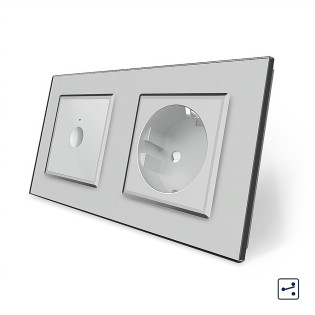 Сенсорный проходной выключатель Sense 1 сенсор 1 розетка серый стекло Livolo (VL-C7FC1S/FCTC16A-4IP) Сенсорный проходной выключатель Sense 1 сенсор 1 розетка серый стекло Livolo (VL-C7FC1S/FCTC16A-4IP)