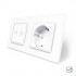 Сенсорный проходной выключатель Sense 2 сенсора 1 розетка белый стекло Livolo (VL-C7FC2S/FCTC16A-4WP)