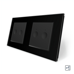 Сенсорный проходной выключатель Sense 4 сенсора (2-2) черный стекло Livolo (VL-C7FC2S/FC2S-4BP) Сенсорный проходной выключатель Sense 4 сенсора (2-2) черный стекло Livolo (VL-C7FC2S/FC2S-4BP)
