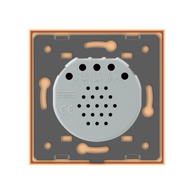 Сенсорный радиоуправляемый проходной выключатель Livolo золото стекло (VL-C701SR-13)
