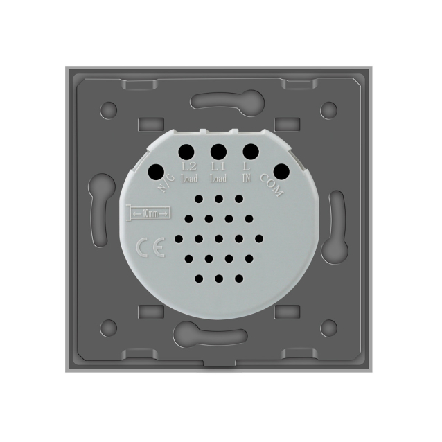 Сенсорный радиоуправляемый проходной выключатель Livolo 2 канала серый стекло (VL-C702SR-15)