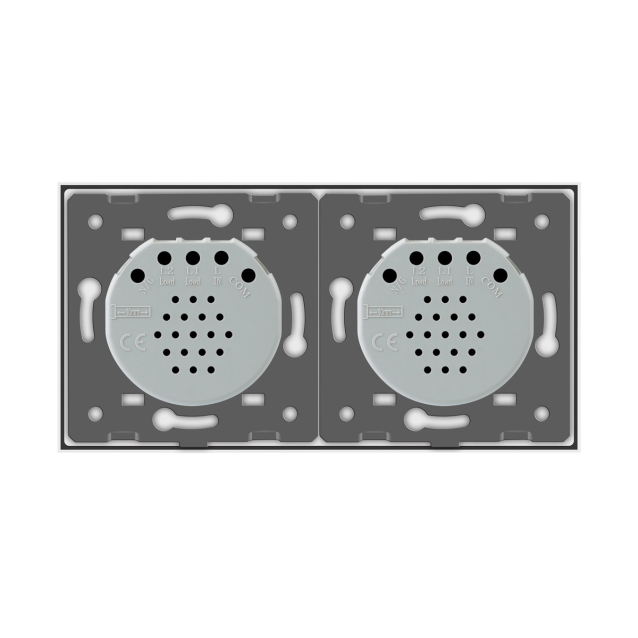Сенсорный радиоуправляемый проходной выключатель Livolo 4 канала (2-2) белый стекло (VL-C702SR/C702SR-11)