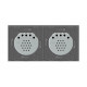 Сенсорный радиоуправляемый проходной выключатель Livolo 4 канала (2-2) серый стекло (VL-C702SR/C702SR-15)