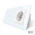 Сенсорный радиоуправляемый диммер Livolo с розеткой белый стекло (VL-C701DR/C7C1EU-11)