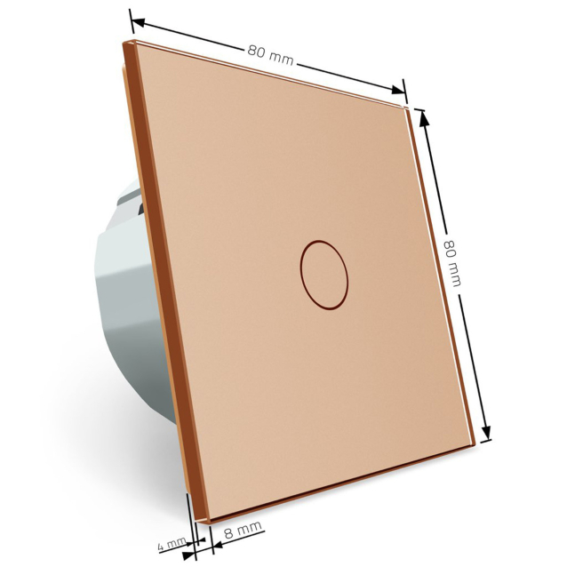 Сенсорный радиоуправляемый выключатель Livolo золото стекло (VL-C701R-13)