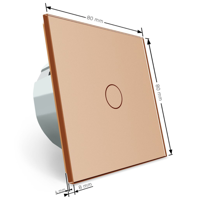Сенсорный радиоуправляемый выключатель Livolo золото стекло + пульт-брелок (VL-C701R-13/VL-RMT-02)
