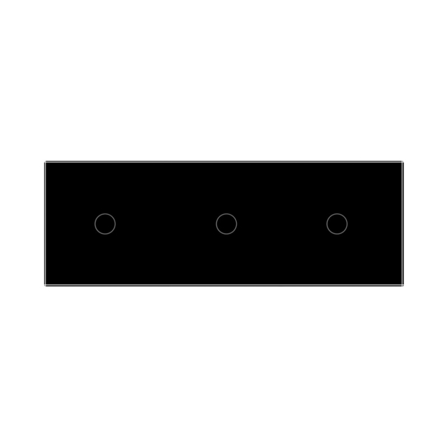 Сенсорный радиоуправляемый выключатель Livolo 3 канала (1-1-1) черный стекло (VL-C701R/C701R/C701R-12)