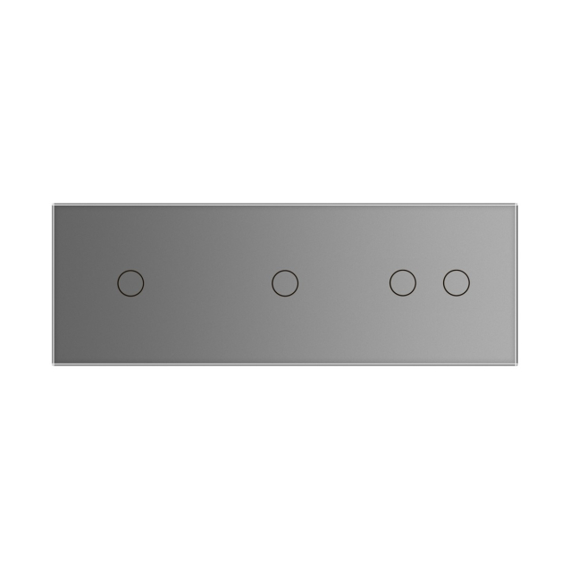 Сенсорный радиоуправляемый выключатель Livolo 4 канала (1-1-2) серый стекло (VL-C701R/C701R/C702R-15)