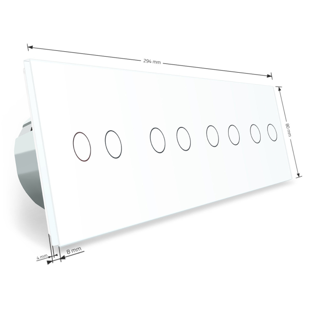 Сенсорный радиоуправляемый выключатель Livolo 8 канала (2-2-2-2) белый стекло (VL-C708R-11)