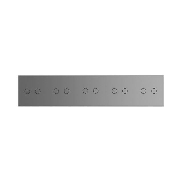 Сенсорный радиоуправляемый выключатель Livolo 10 канала (2-2-2-2-2) серый стекло (VL-C710R-15)