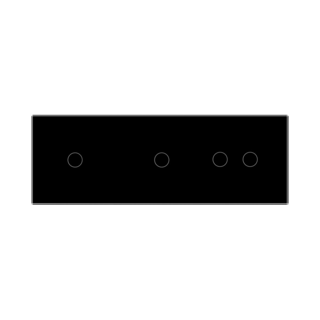 Сенсорный радиоуправляемый выключатель Livolo 4 канала (1-1-2) черный стекло (VL-C701R/C701R/C702R-12)