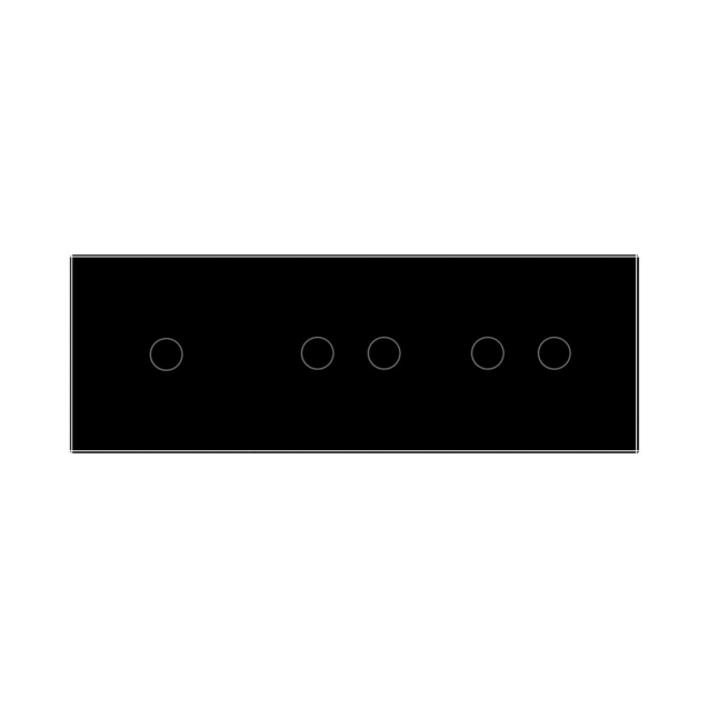 Сенсорный радиоуправляемый выключатель Livolo 5 каналов (1-2-2) черный стекло (VL-C701R/C702R/C702R-12)