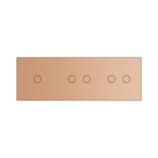 Сенсорный радиоуправляемый выключатель Livolo 5 каналов (1-2-2) золото стекло (VL-C701R/C702R/C702R-13)