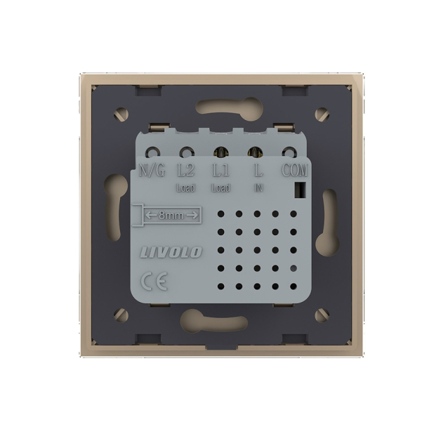 Сенсорный радиоуправляемый выключатель Livolo Sense золотой (722100113)