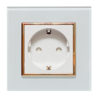 Розетка с заземлением Livolo белый золото стекло (VL-C7C1EU-11G) Розетка с заземлением Livolo белый золото стекло (VL-C7C1EU-11G)