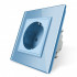 Розетка с заземлением Livolo 16А голубой стекло (VL-C7C1EU-19)