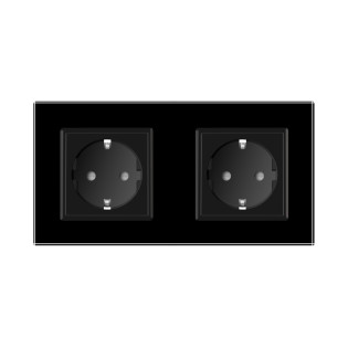 Розетка двойная с заземлением Livolo 16А черный стекло (VL-C7C2EU-12) Розетка двойная с заземлением Livolo 16А черный стекло (VL-C7C2EU-12)