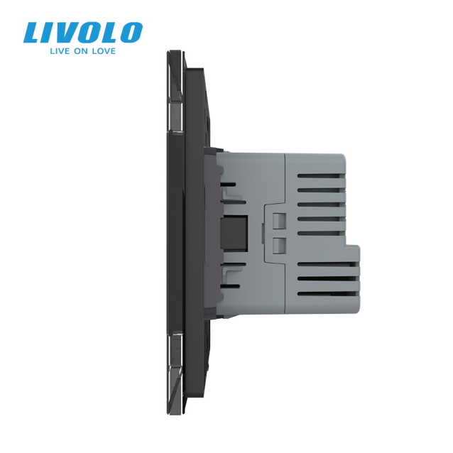 Электрическая розетка с портом USB-C черный Livolo (VL-C7CTF16A.UC18W-2BP)