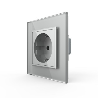 Розетка с заземлением серый стекло Livolo (VL-C7FCTC16A-2IPS01) Розетка с заземлением серый стекло Livolo (VL-C7FCTC16A-2IPS01)