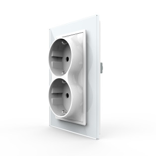 Розетка двойная с заземлением Livolo белый стекло (VL-C7CTF16A.TF16A-WP) Розетка двойная с заземлением Livolo белый стекло (VL-C7CTF16A.TF16A-WP)