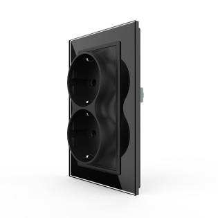 Розетка двойная с заземлением Livolo черный стекло (VL-C7CTF16A.TF16A-BP) Розетка двойная с заземлением Livolo черный стекло (VL-C7CTF16A.TF16A-BP)