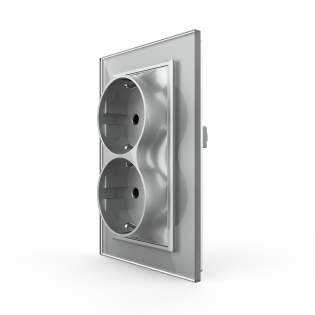 Розетка двойная с заземлением Livolo серый стекло (VL-C7CTF16A.TF16A-IP) Розетка двойная с заземлением Livolo серый стекло (VL-C7CTF16A.TF16A-IP)