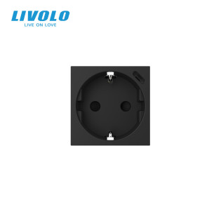 Механизм электрическая розетка с портом USB-C Livolo черный (VL-FCTF16A.UC18W-2BP) Механизм электрическая розетка с портом USB-C Livolo черный (VL-FCTF16A.UC18W-2BP)